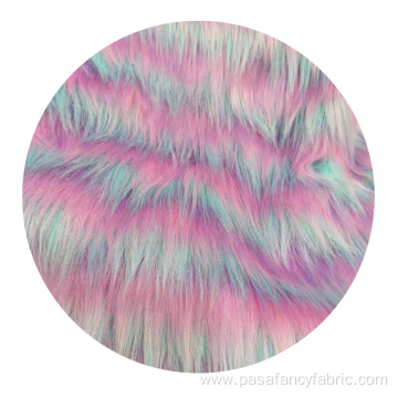 Custom Luxury tie dye Long Pile Fake Fur